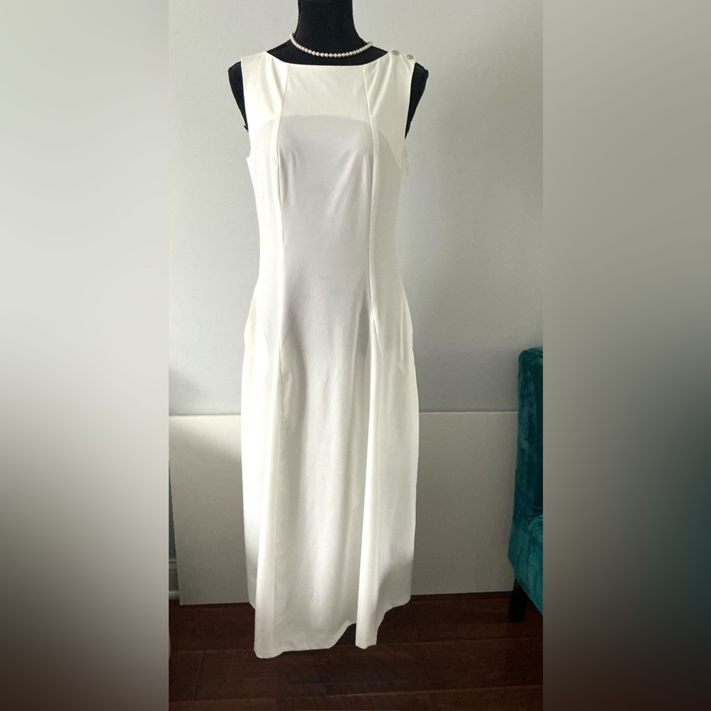 HERNO Classic White Sleeveless Maxi Dress